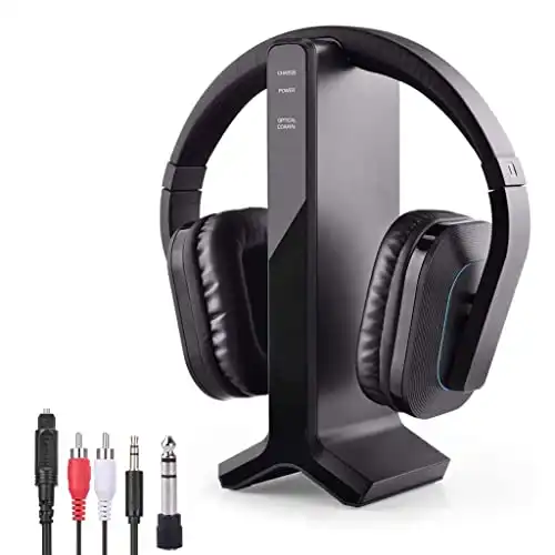 Avantree HT280 Wireless Headphones with 2.4G RF Transmitter Charging Dock